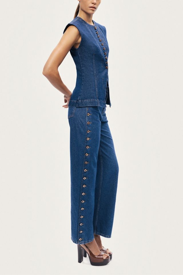 Nocturne Eyelet Detail Wide Leg Jean #3