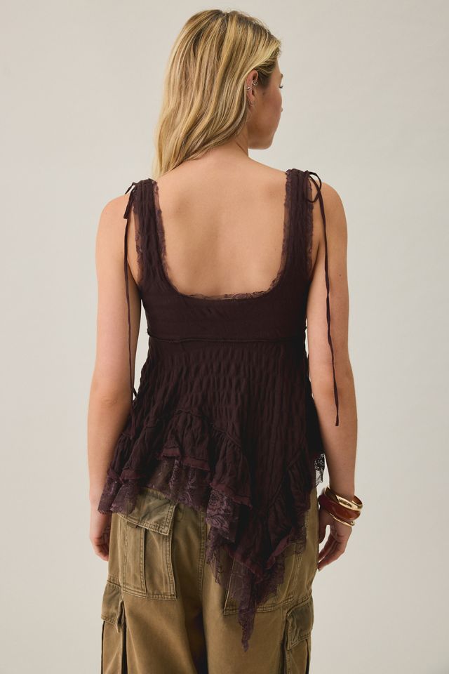 Kimchi Blue Elena Asymmetric Ruffle Lace Trim Cami #2