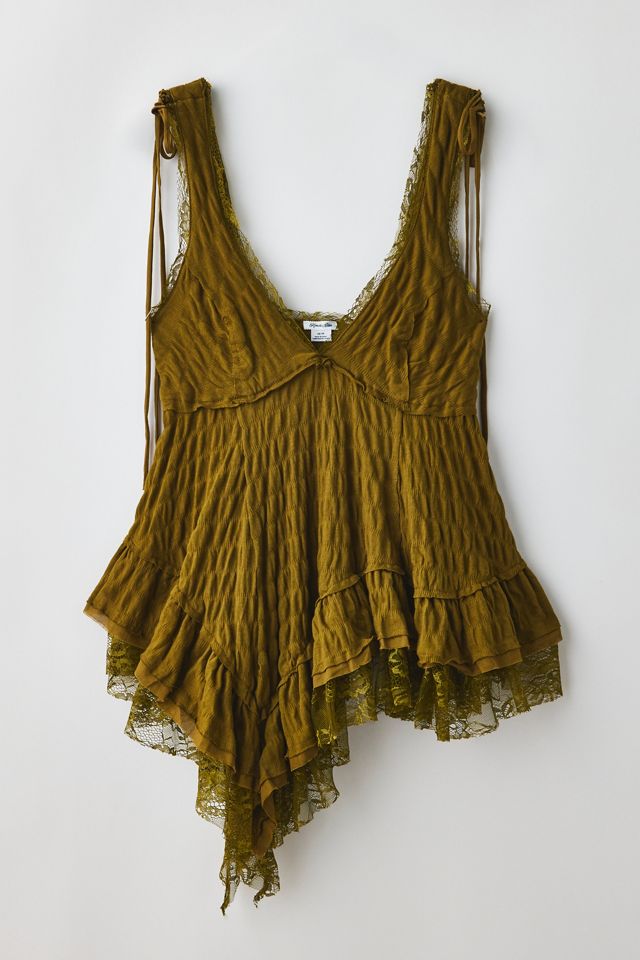 Kimchi Blue Elena Asymmetric Ruffle Lace Trim Cami #4