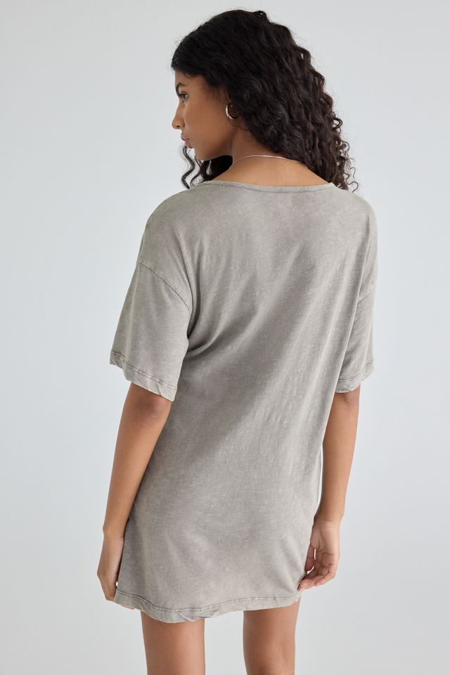 BDG Nikkia Gathered Button Detail T-Shirt Mini Dress #3