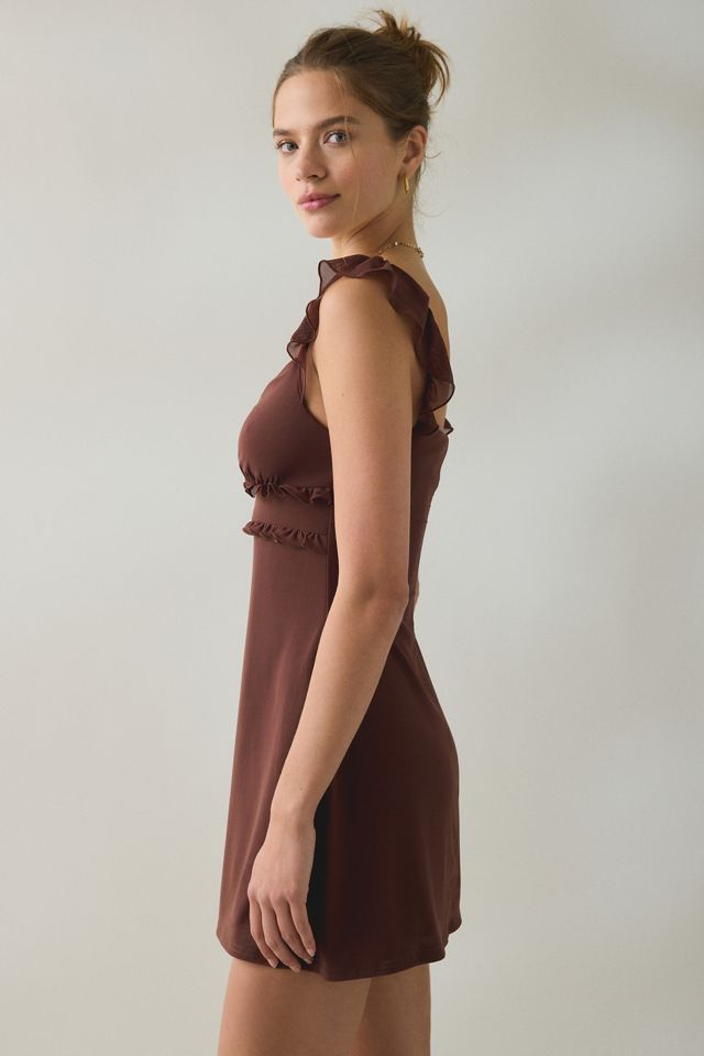 Mini-robe en maille à bordure à volants Nina UO #1