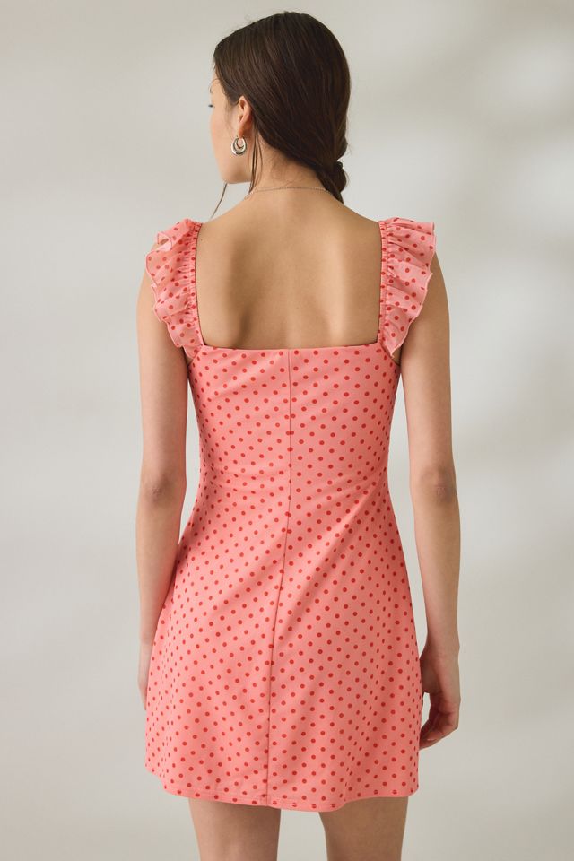 UO Nina Ruffle Trim Mesh Mini Dress #2