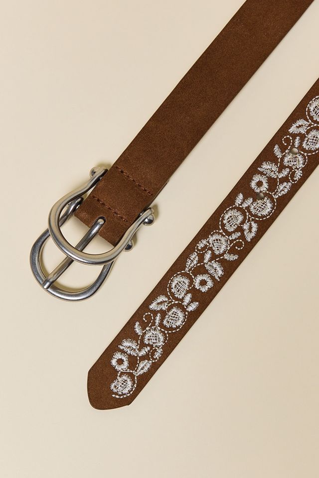BDG Margot Lace Embroidered Suede Belt #1