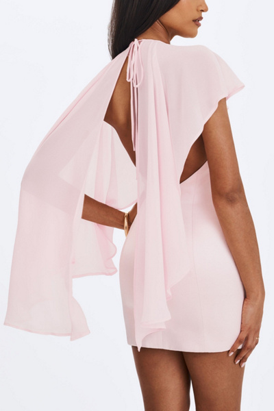 Miss Circle Umeko Asymmetrical Cape Mini Dress