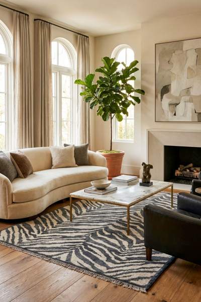 YaYa & Co. Zebra Organic Wool Handknotted Rug