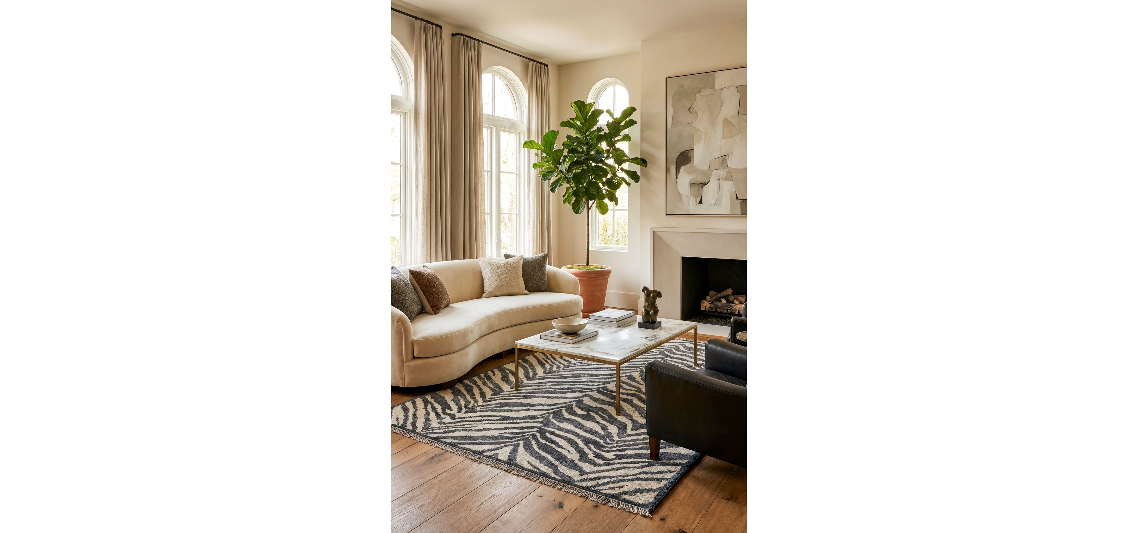 YaYa & Co. Zebra Organic Wool Handknotted Rug