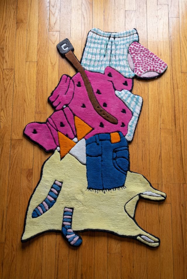 YaYa & Co. Fashionably Late Organic Cotton Handmade Clothing Pile Rug #1