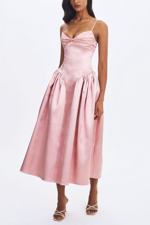 Miss Circle Tullia Satin Ruched Midi Dress #1