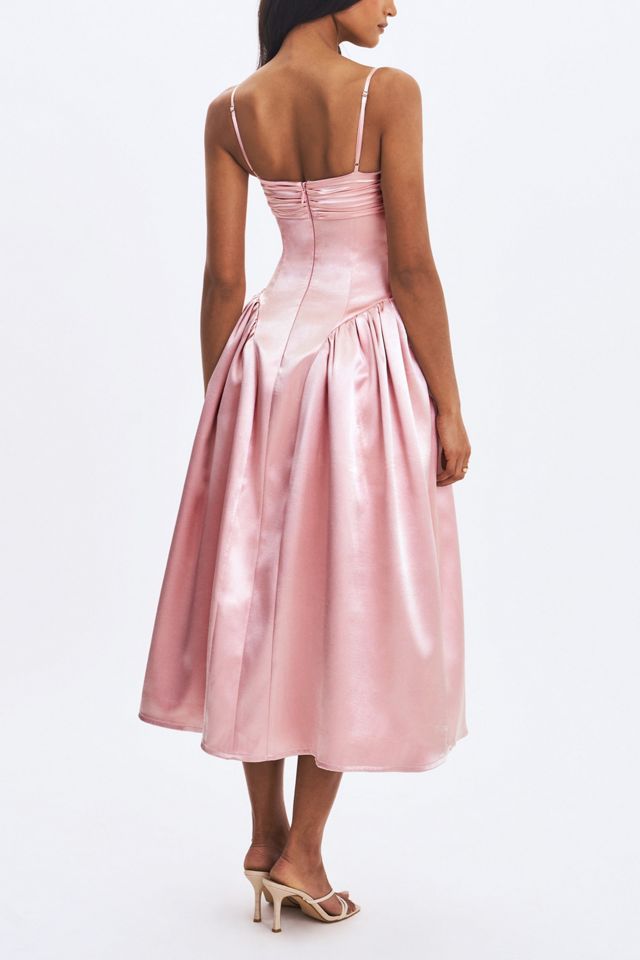 Miss Circle Tullia Satin Ruched Midi Dress #4