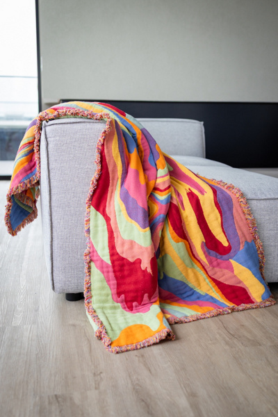 YaYa & Co. Bellows Organic Cotton Abstract Tapestry Throw Blanket