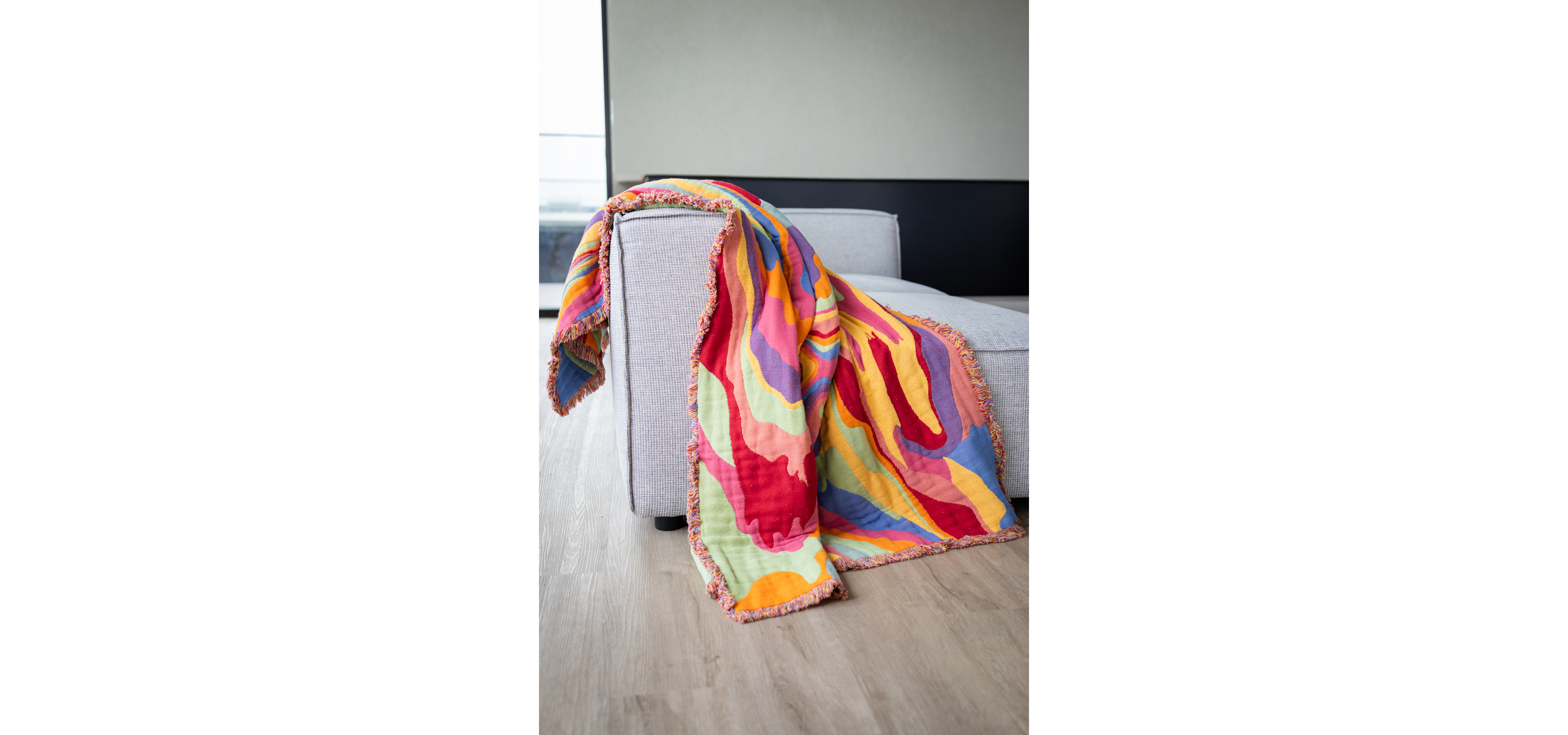 YaYa & Co. Bellows Organic Cotton Abstract Tapestry Throw Blanket