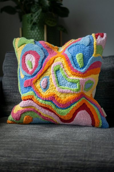 YaYa & Co. Bellows Organic Cotton Abstract Pillow