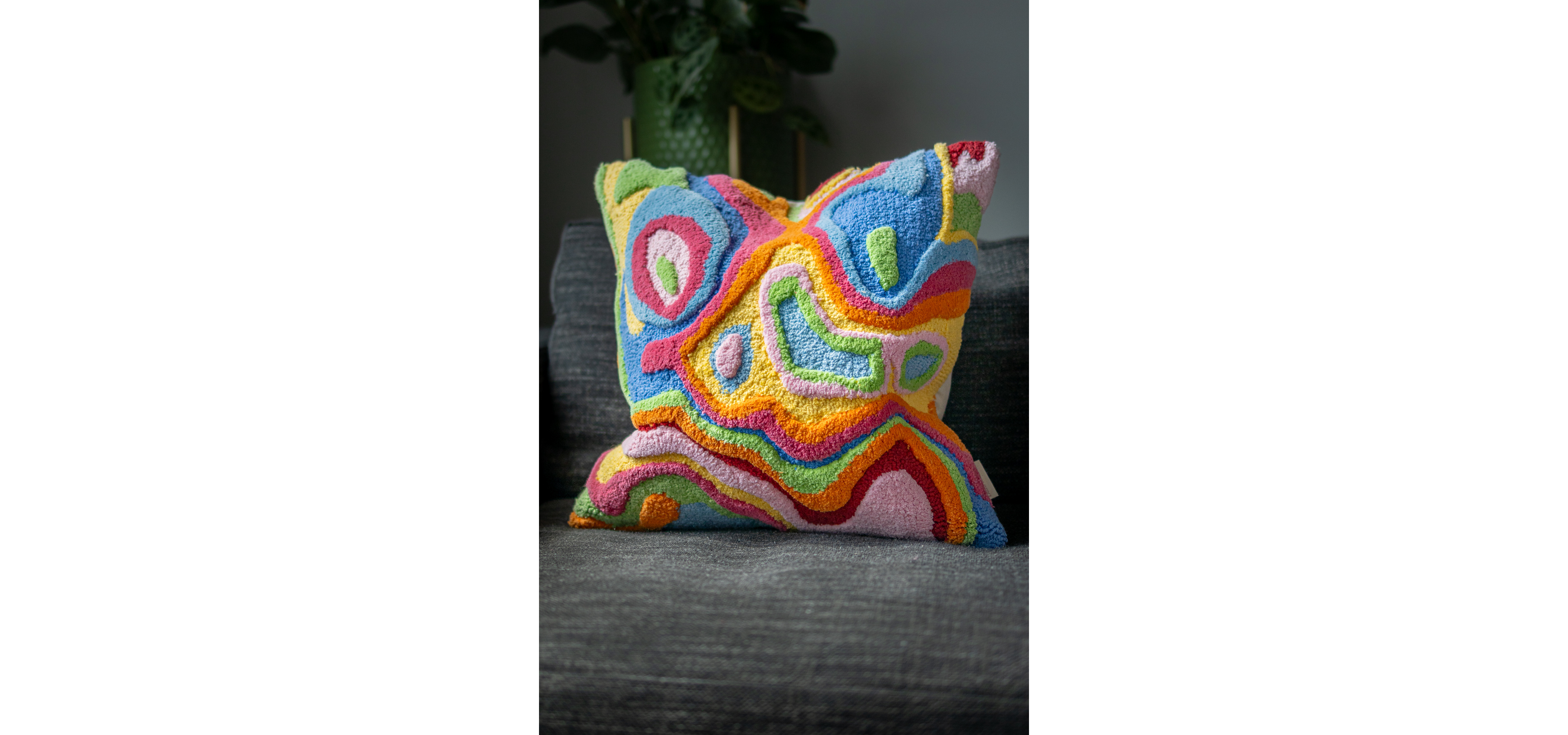 YaYa & Co. Bellows Organic Cotton Abstract Pillow