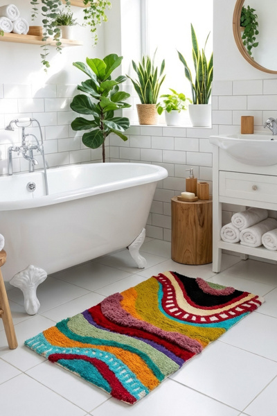 YaYa & Co. Echo Organic Cotton Abstract Bathmat