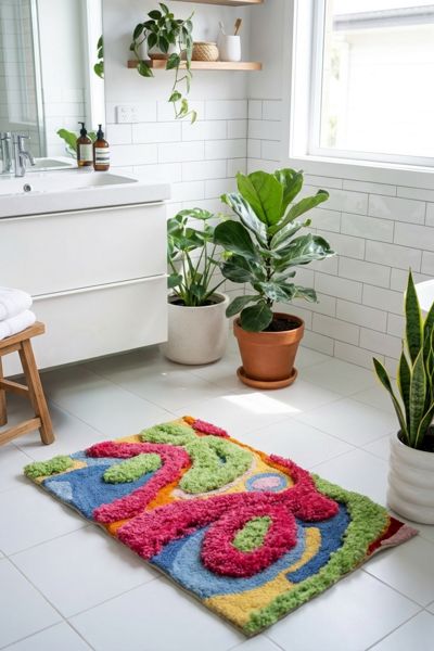 YaYa & Co. Bellows Organic Cotton Abstract Bathmat