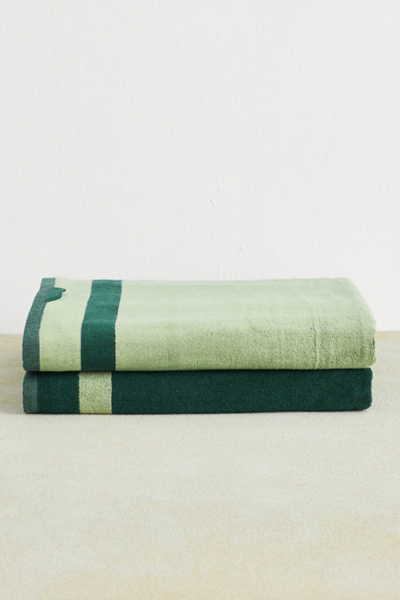Bed Threads Two-toned Bath Sheet Bundle In Forest/sage At Urban Outfitters