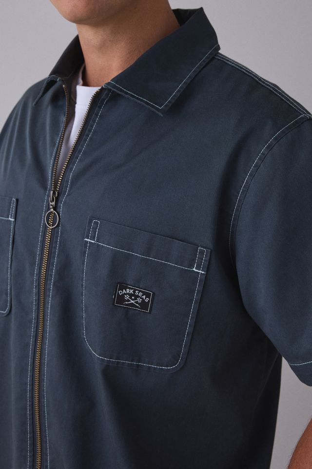 Dark Seas Fuller Zip Camp Shirt | Urban Outfitters
