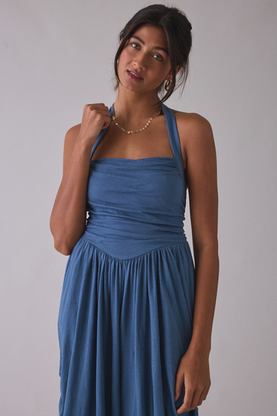 Out From Under Sun Kissed Halter Jumpsuit In Navy, Women's At Urban Outfitters In Blue