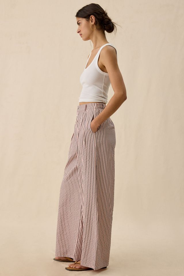 Pantalon Ramona à rayures taille haute et jambe large Daisy Street #3