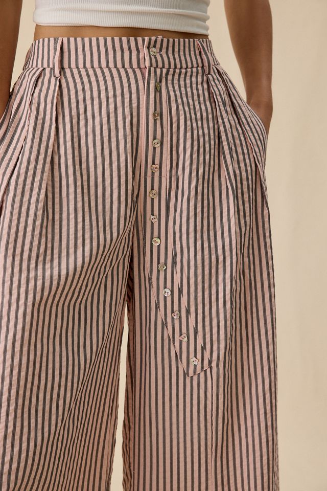 Pantalon Ramona à rayures taille haute et jambe large Daisy Street #4