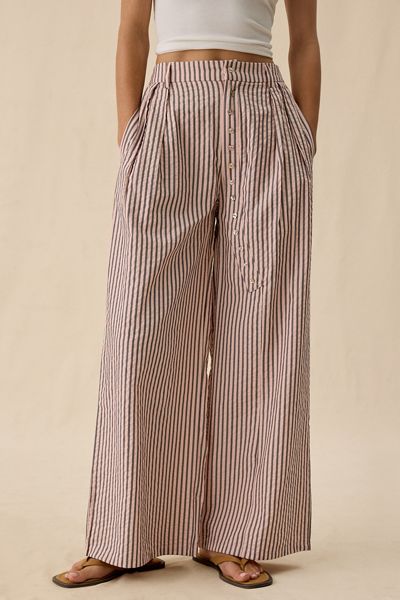 Pantalon Ramona à rayures taille haute et jambe large Daisy Street