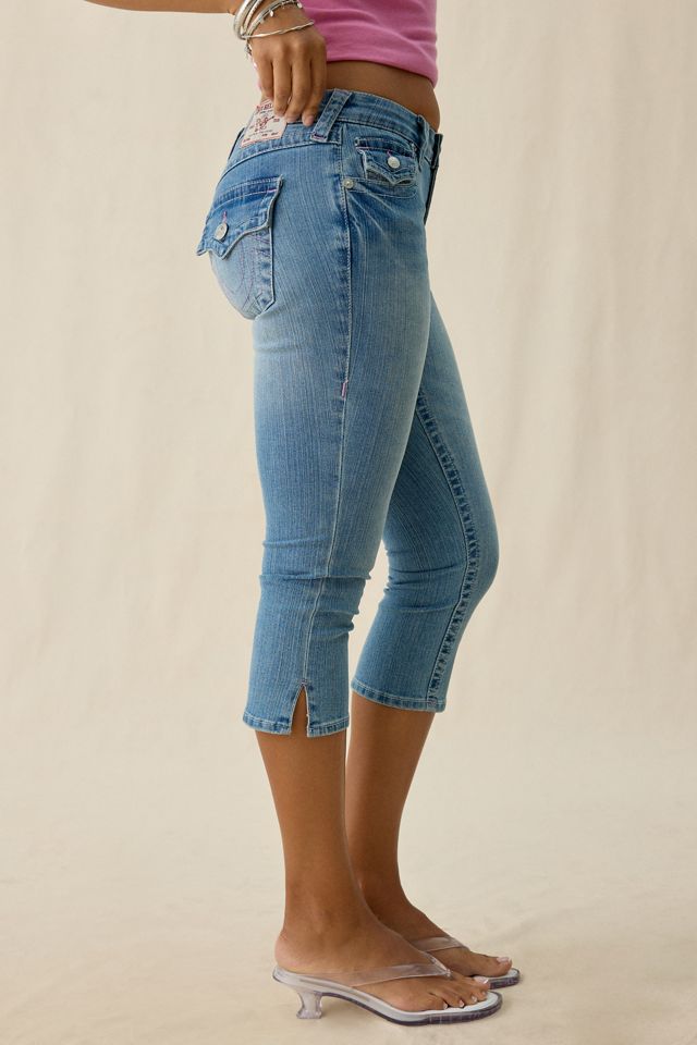 True Religion Jennie Baja Horizon Flap Mid-Rise Skinny Capri Jeans #3