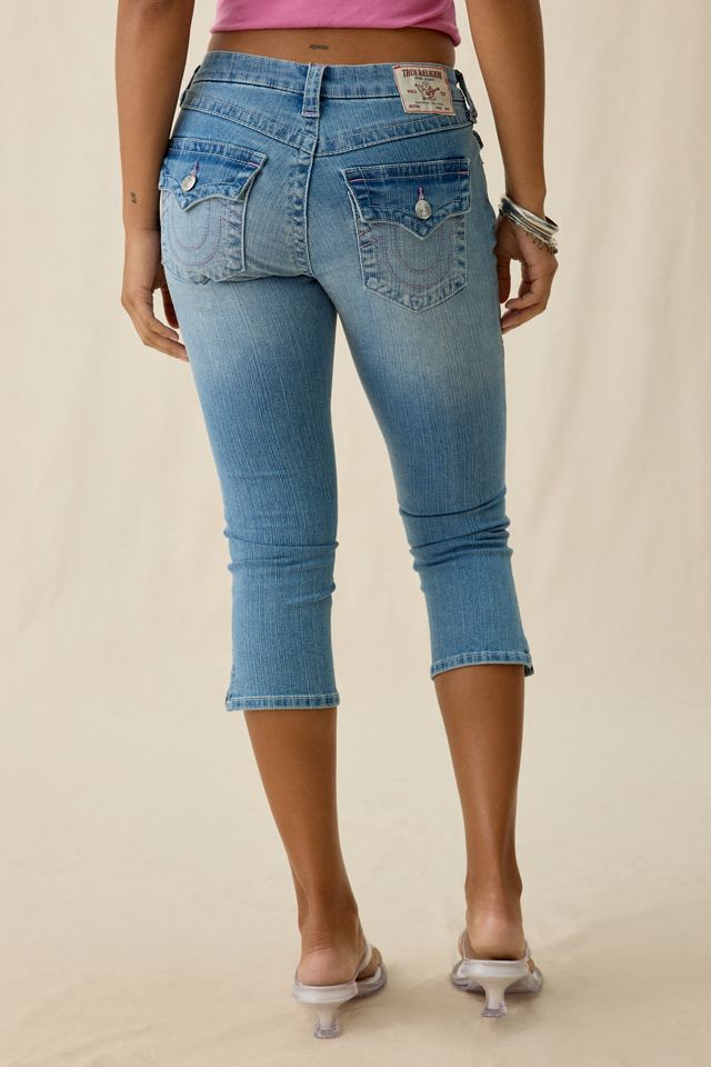 True Religion Jennie Baja Horizon Flap Mid-Rise Skinny Capri Jeans #4