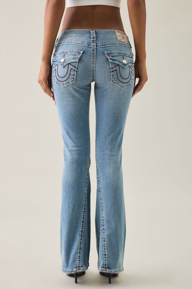 True Religion Joey Ridge Mist Super-T Flap Low-Rise Flare Jeans #1