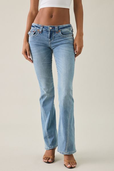 Jean évasé taille basse True Religion Joey Ridge Mist Super-T Flap