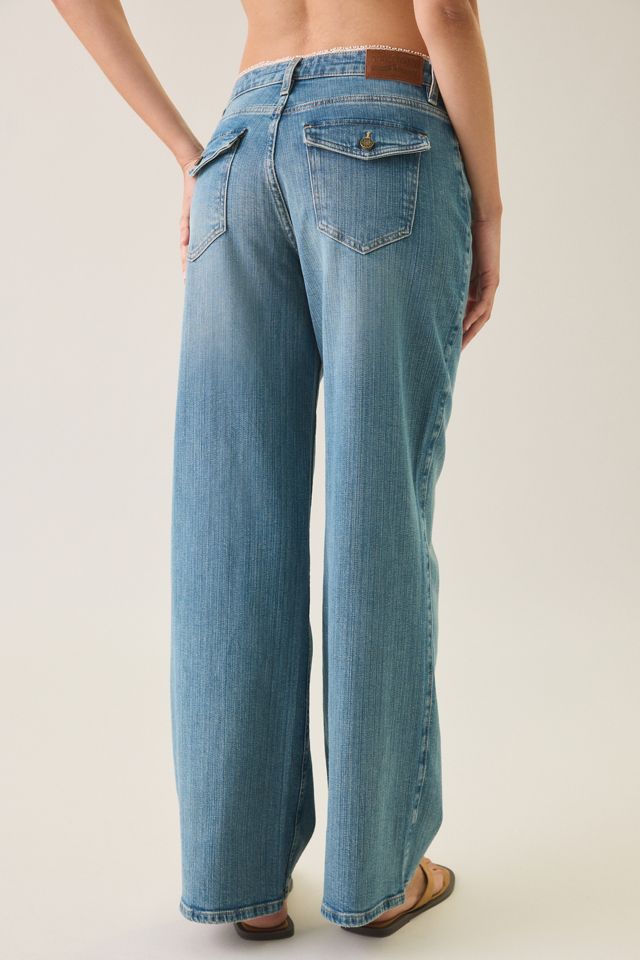 GUESS JEANS G11 Zahli Lace Trim Mid-Rise Wide Leg Jean #2