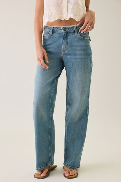 GUESS JEANS G11 Zahli Lace Trim Mid-Rise Wide Leg Jean