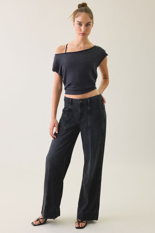 GUESS JEANS G11 Paneled Mid-Rise Wide Leg Jeans #4