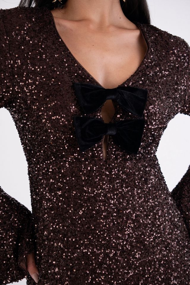 Amy Lynn Diana Premium Sequin Dress with Bow Tie #2