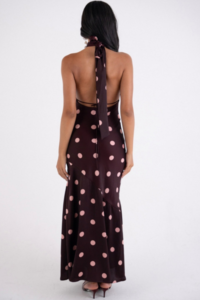 Amy Lynn Baia Polka Dot Halterneck Maxi Dress