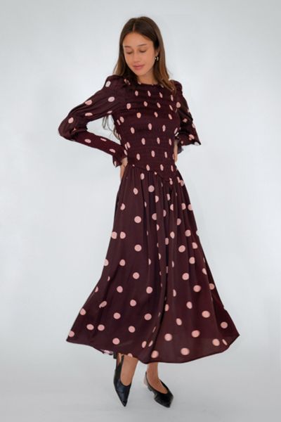 layered tulle midi dress ASTR the Label | Karyme Polka Dot Tulle Midi Dress in White