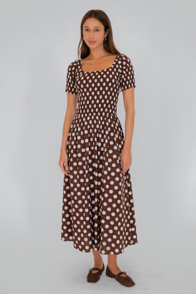 Amy Lynn Matilda Pure Cotton Polka Dot Midi Dress