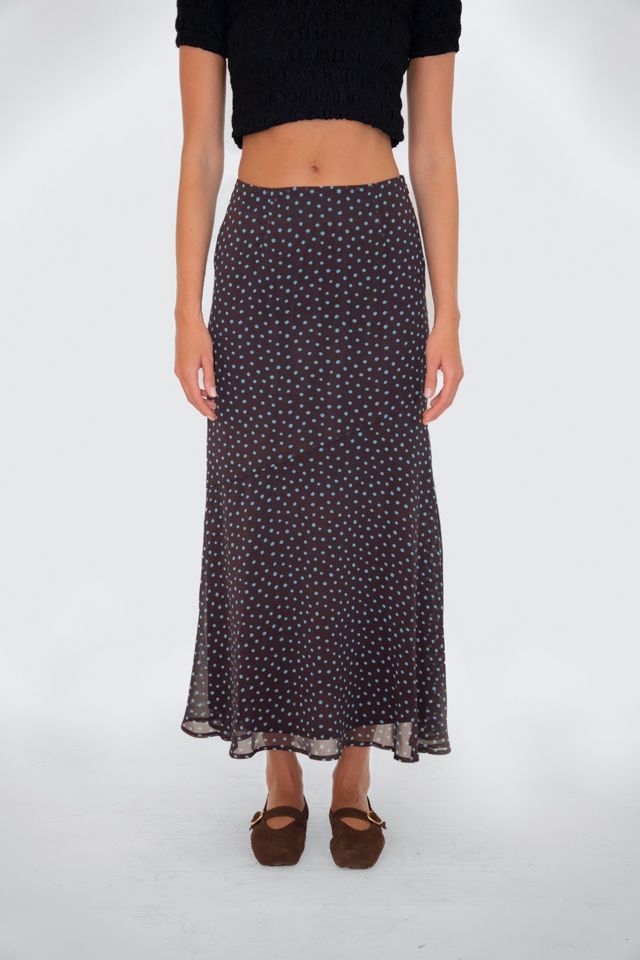Amy Lynn Alma Polka Dot Chiffon Asymmetric Maxi Skirt #1
