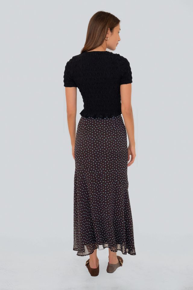 Amy Lynn Alma Polka Dot Chiffon Asymmetric Maxi Skirt #2