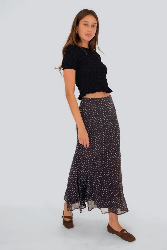 Amy Lynn Alma Polka Dot Chiffon Asymmetric Maxi Skirt #3