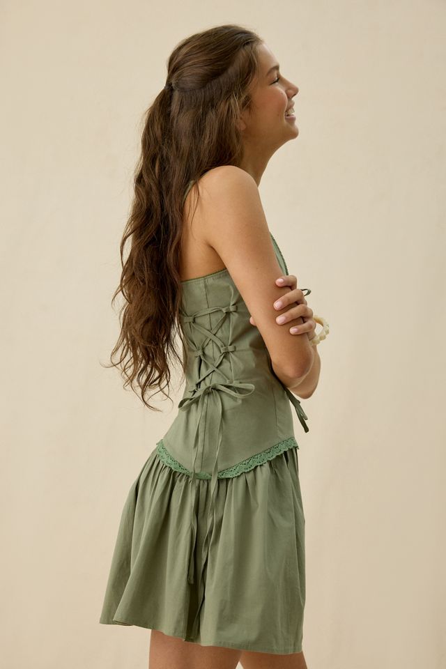 Daisy Street Quinn Lace-Up Tie Drop Waist Mini Dress #2
