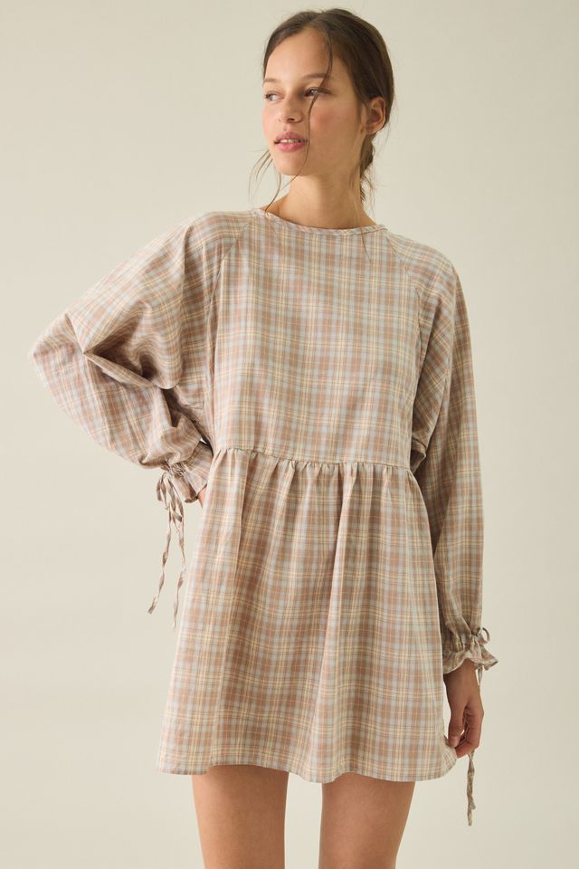 Daisy Street Lulu Long Sleeve Plaid Cotton Mini Dress #1