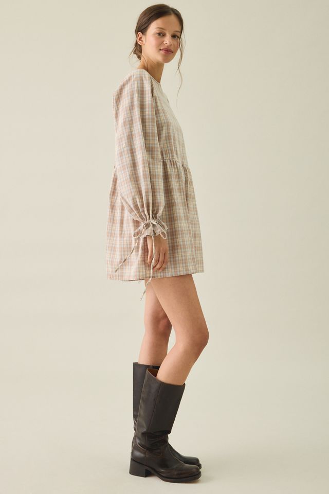 Daisy Street Lulu Long Sleeve Plaid Cotton Mini Dress #4