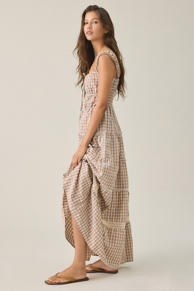 Daisy Street Mira Lace Trim Tiered Maxi Dress | Urban Outfitters