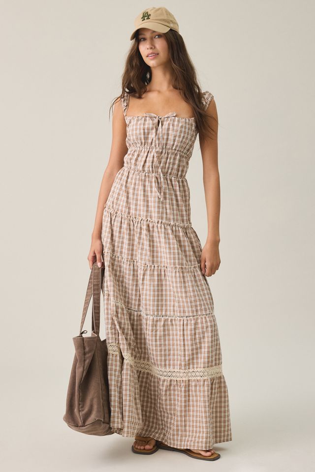 Daisy Street Mira Lace Trim Tiered Maxi Dress #2