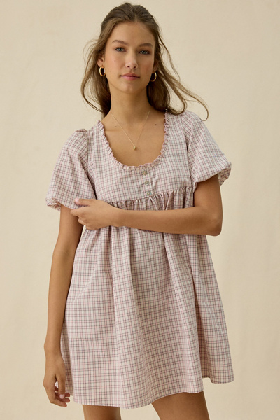 Daisy Street Orielle Puff Sleeve Babydoll Mini Dress | Urban