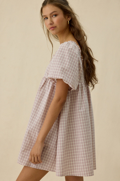 Daisy Street Orielle Puff Sleeve Babydoll Mini Dress