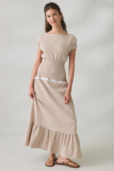 Daisy Street Danica Smocked Short Sleeve Maxi Dress