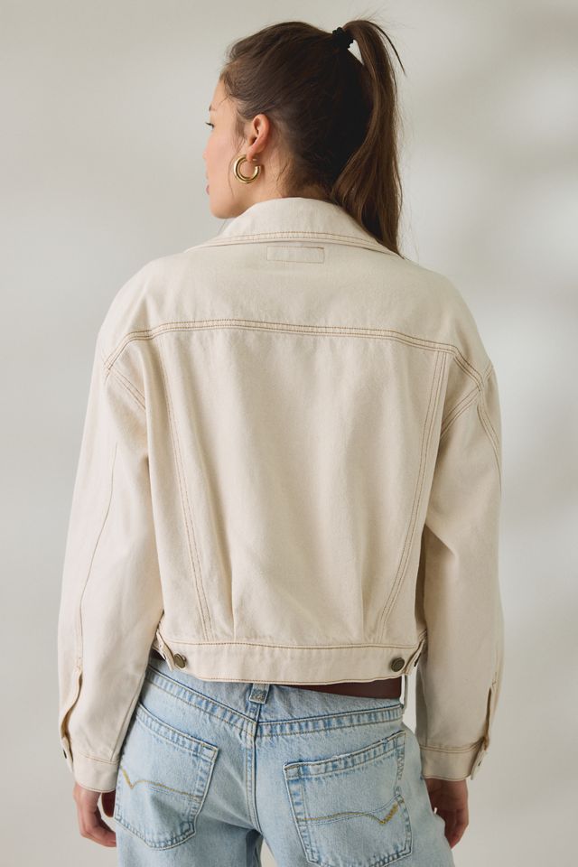 BLANKNYC Lace-Up Cream Denim Jacket #3
