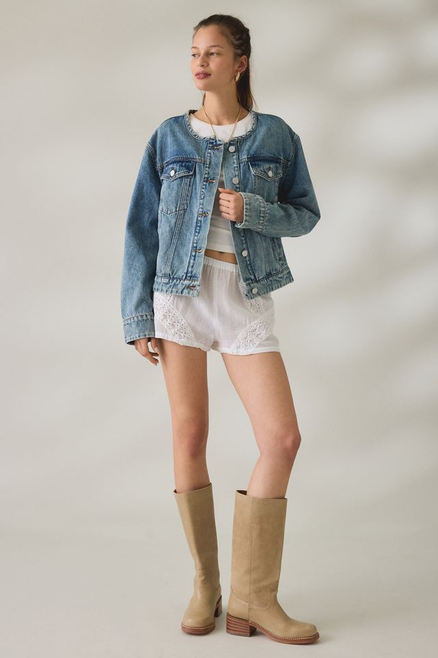 BLANKNYC Heads Up Collarless Oversized Denim Jacket #2