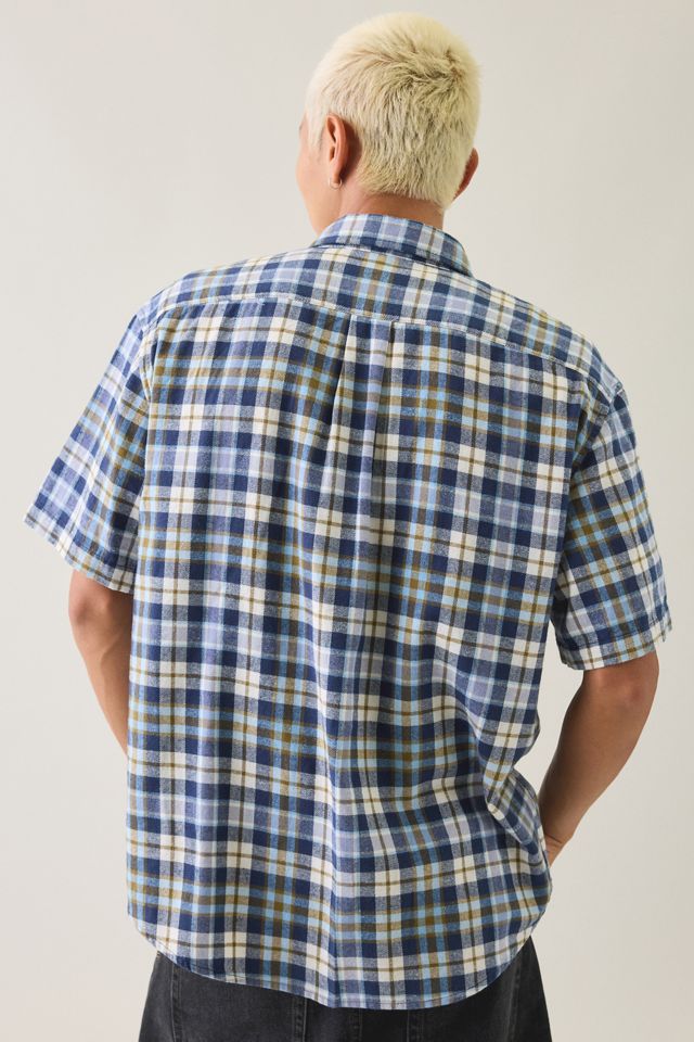 BDG Relaxed Plaid Flannel Short Sleeve Shirt #1